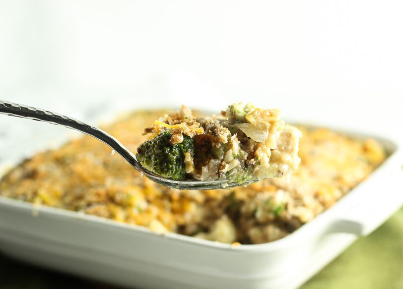 Gezondere kip, broccoli en rijst ovenschotel