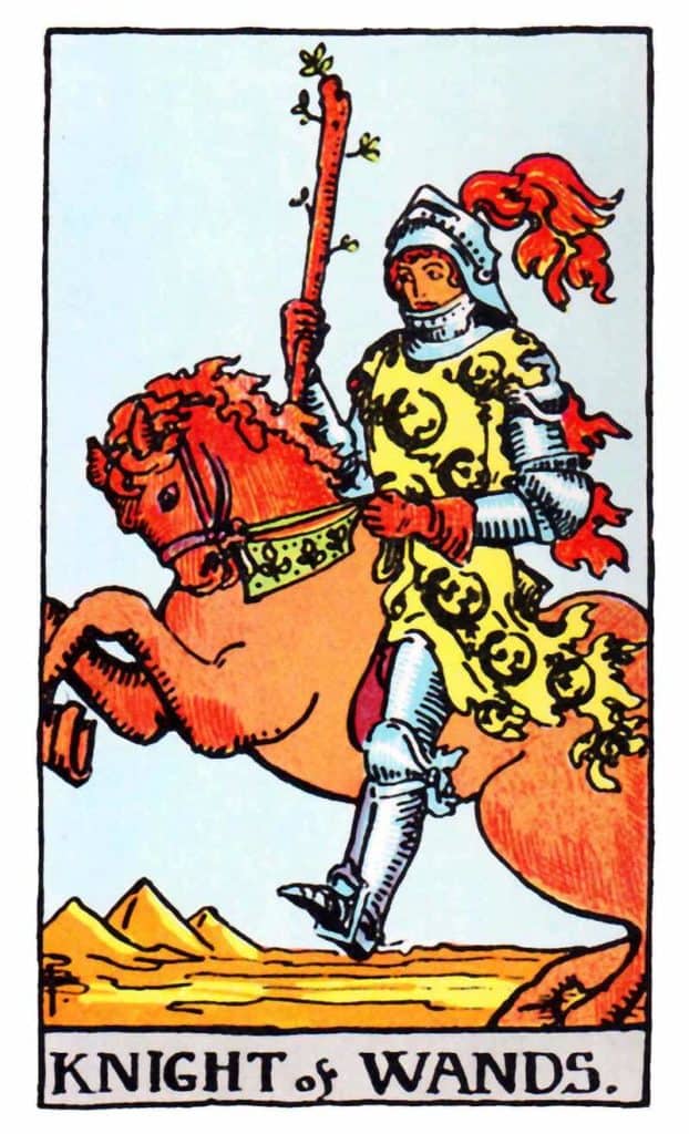 ridder van toverstokken tarotkaart