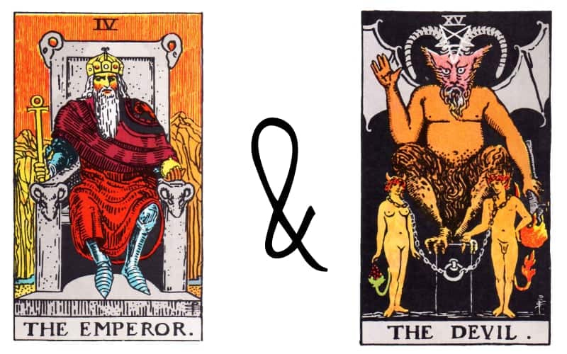 keizer en duivel tarotkaart combinatie