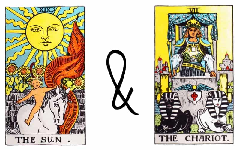 zon en wagenkaart combinatie in tarot