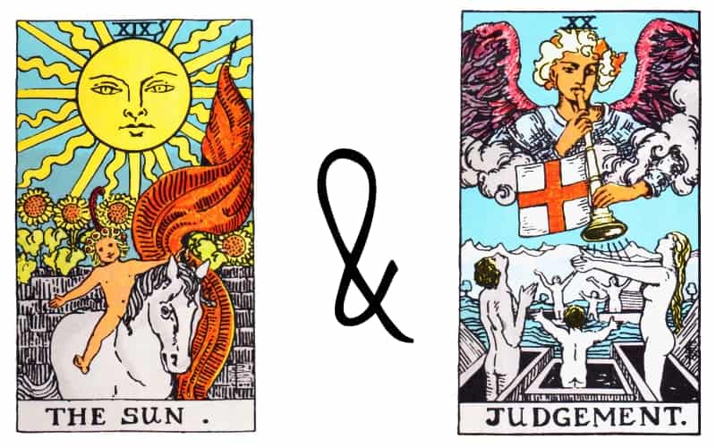 de zon en oordeel tarot combinatie van kaarten