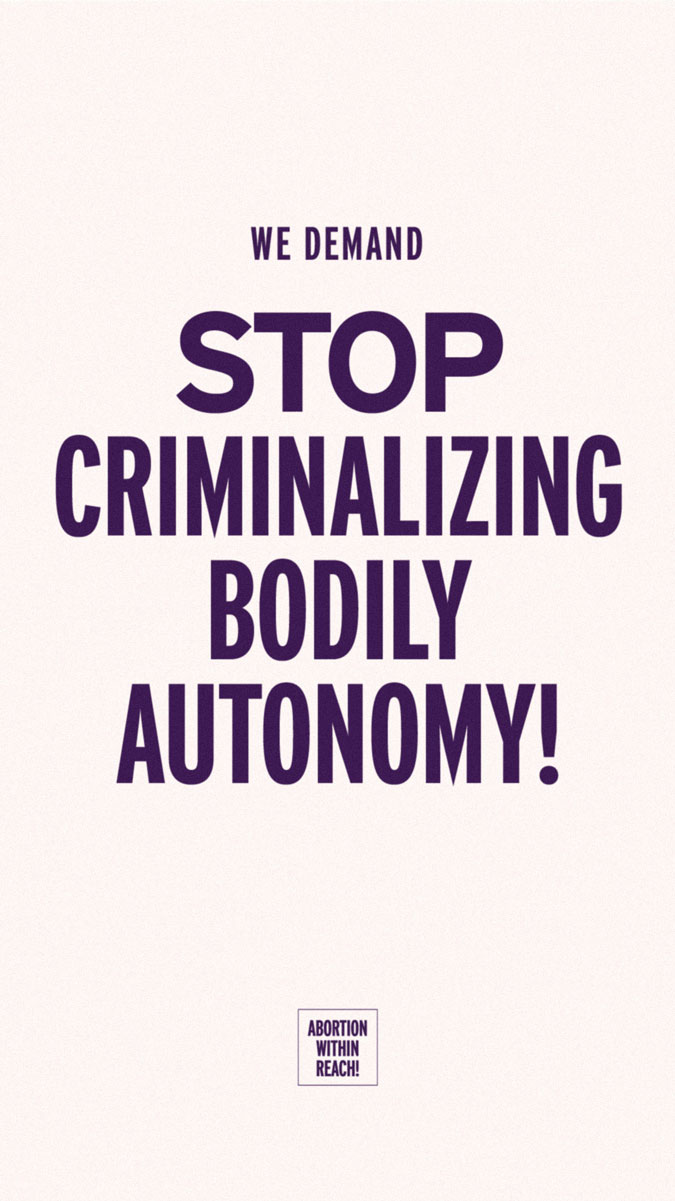 Wij eisen stop met het criminaliseren van lichamelijke autonomie