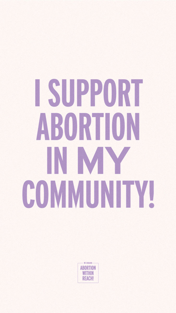 Ik steun abortus in mijn gemeenschap