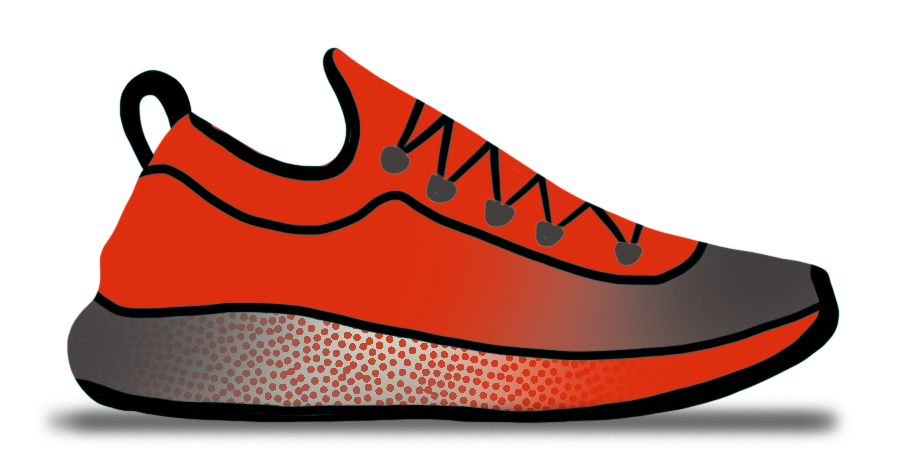Geïllustreerde oranje schoen