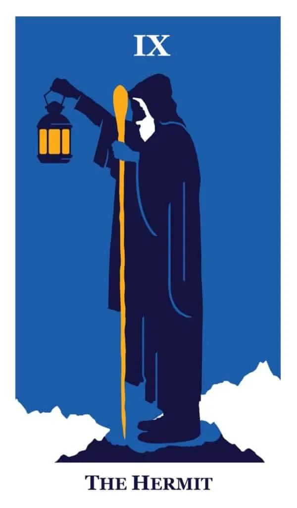 de kluizenaar moderne manier tarot deck kaart
