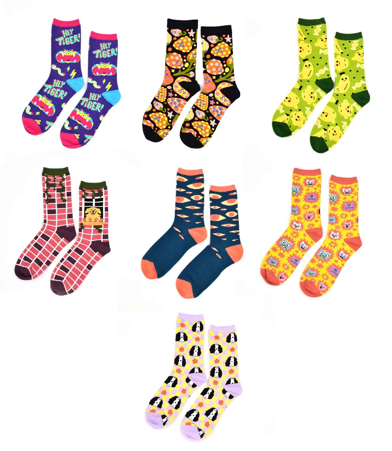 Voorbeelden van kleurrijke sokken van Awesome Socks Club