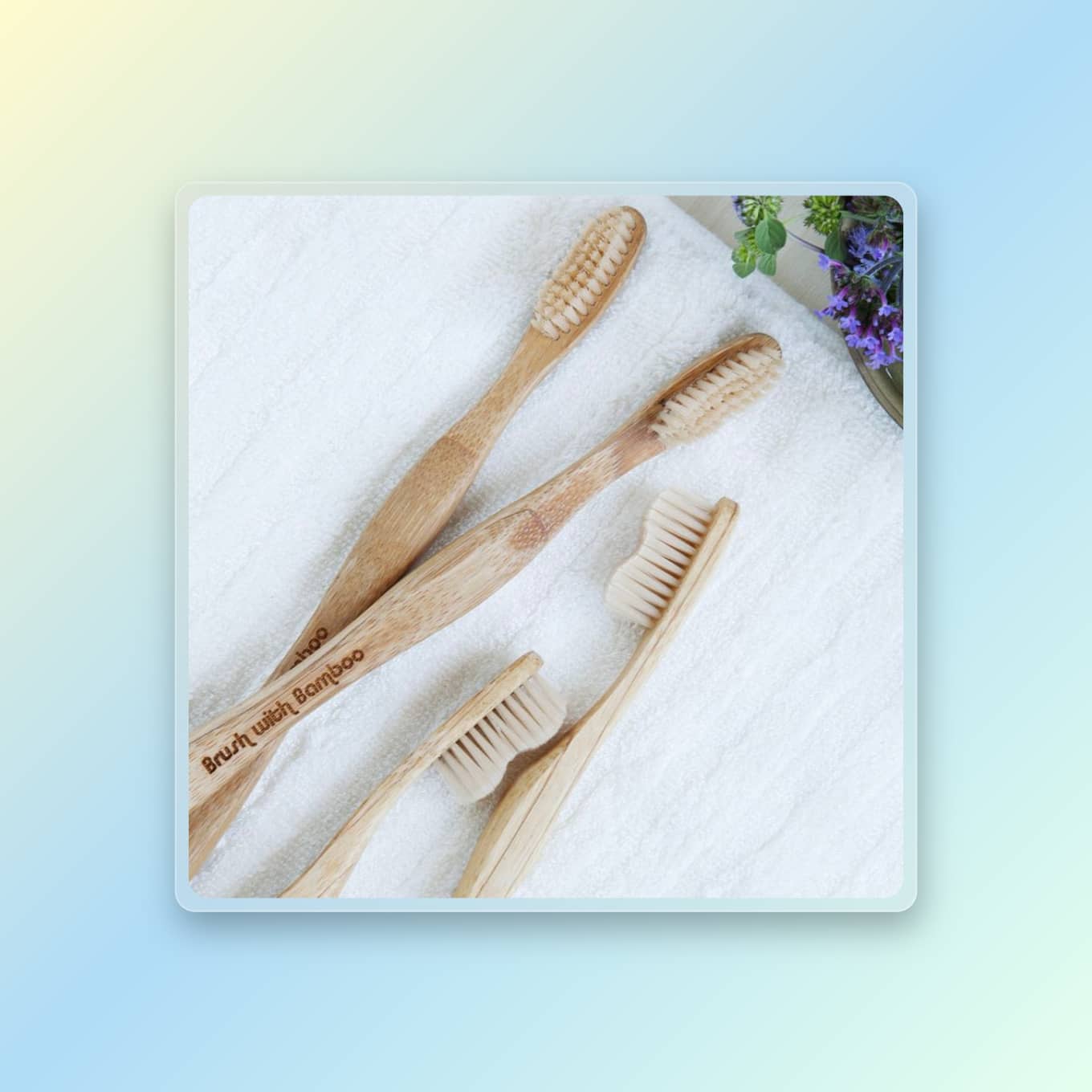 Bamboe tandenborstels die zeggen Brush with Bamboo