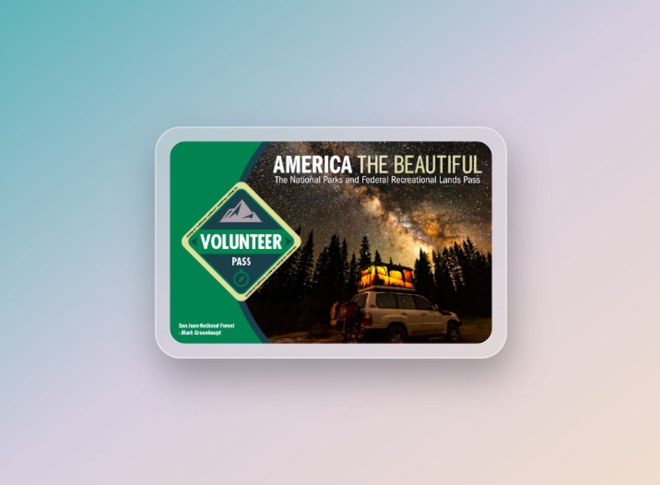 Vrijwilliger Amerika de Mooie Nationale Parken Pass