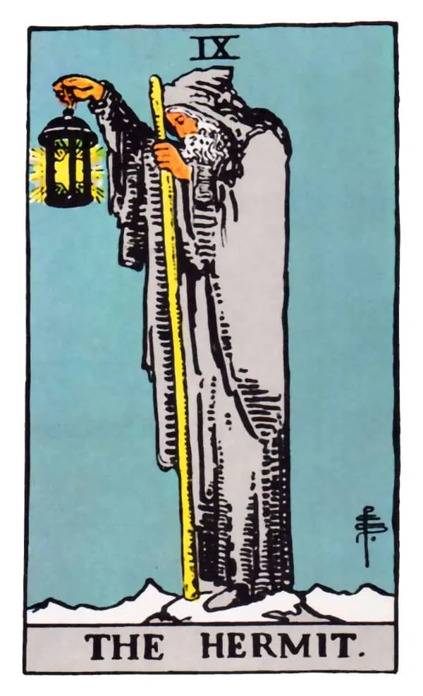 de kluizenaars tarotkaart die ruiter waite betekent