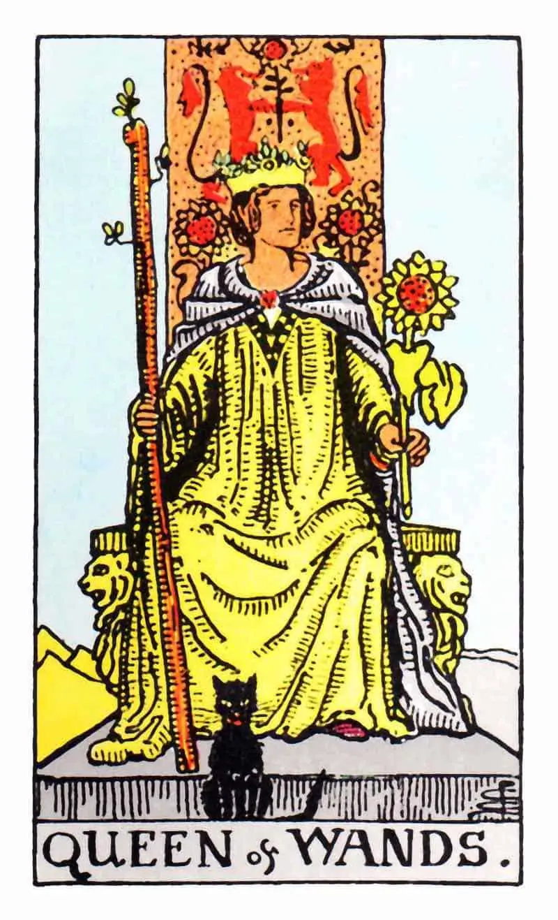 koningin van toverstokken tarotkaart 2