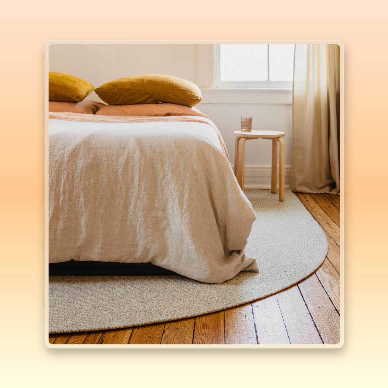 Een uniek halfcirkel vloerkleed voor de slaapkamer
