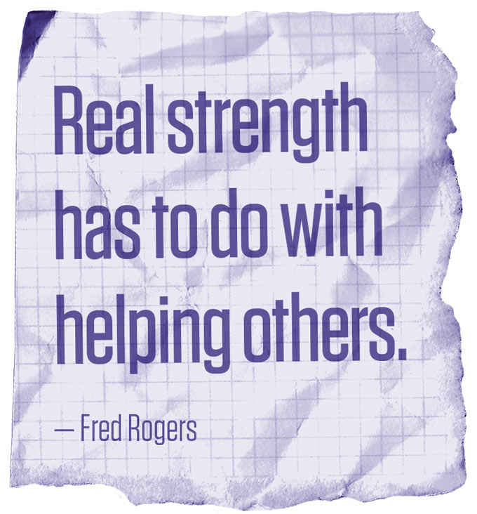 Echte kracht heeft te maken met het helpen van anderen. - Fred Rogers