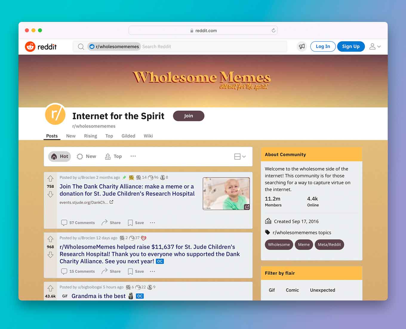 Gezonde memes op Reddit