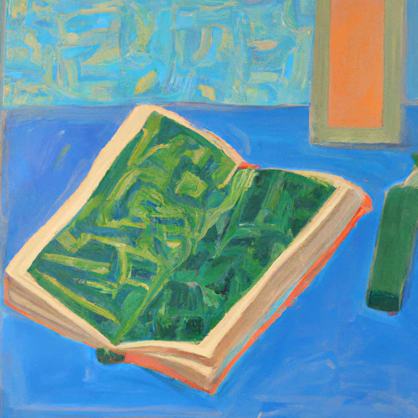 Abstract olieverfschilderij van een dagboek