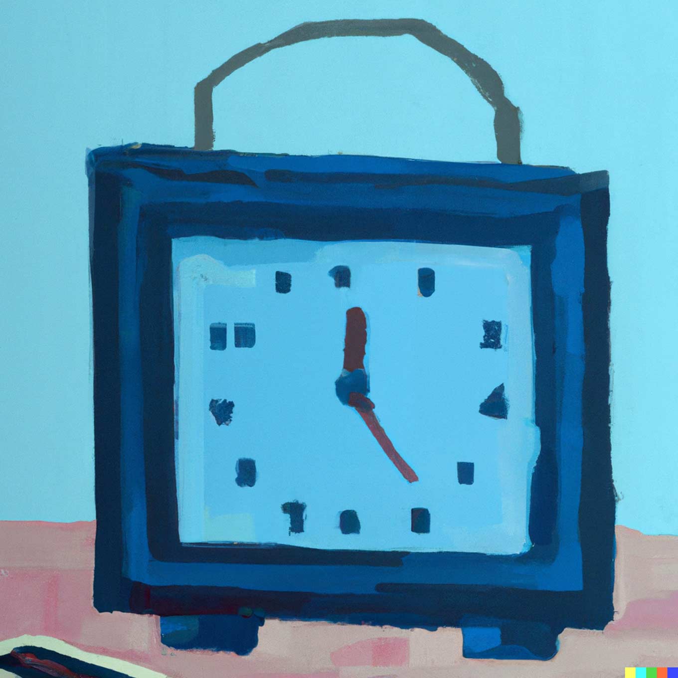 Abstract olieverfschilderij van een klok
