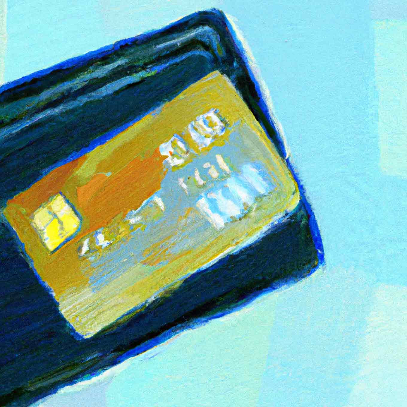 Abstract olieverfschilderij van een creditcard