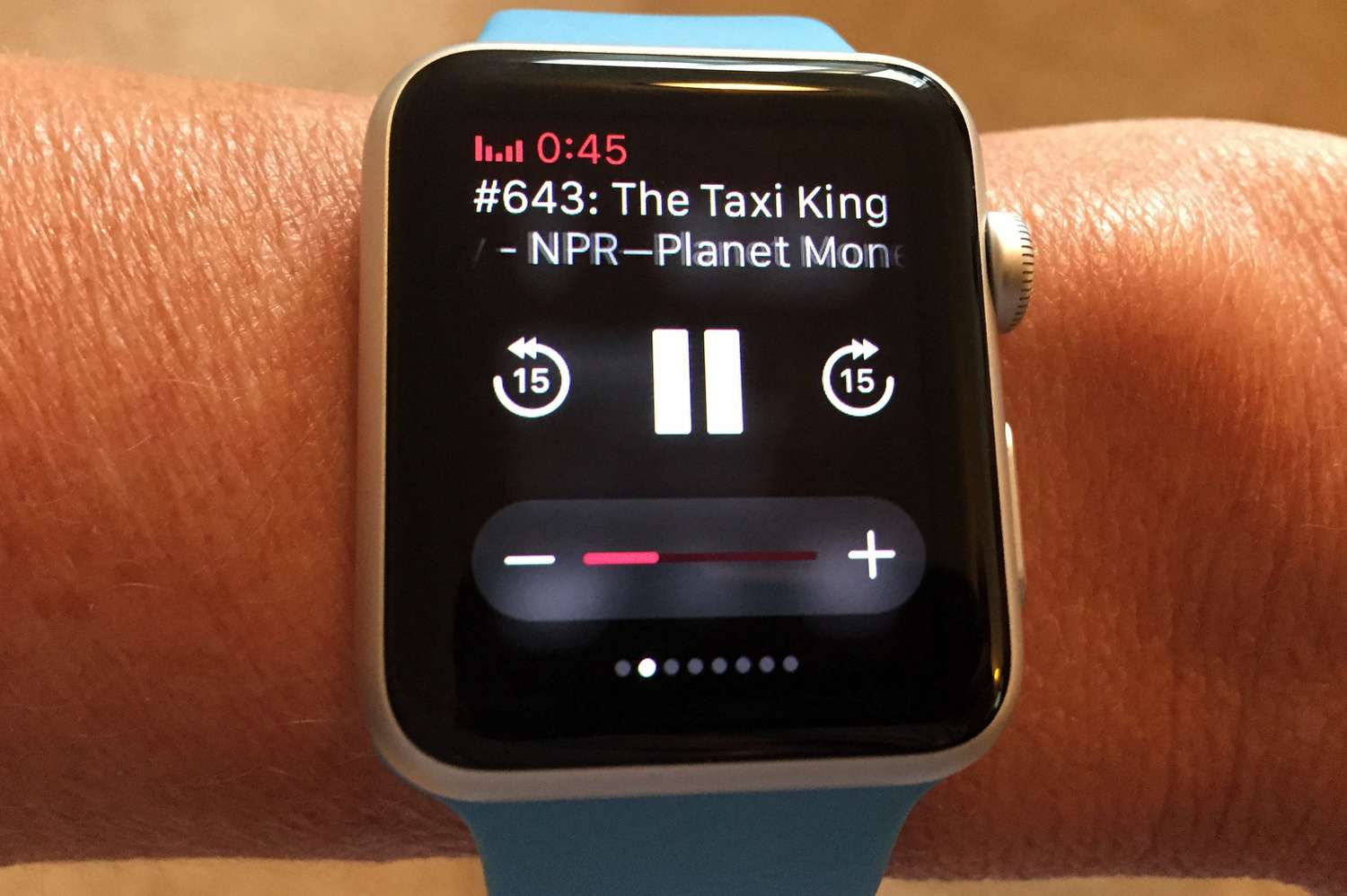 Apple Watch-bediening voor muziek en podcasts