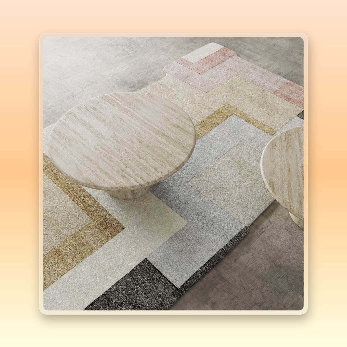 Kleurrijk en abstract duurzaam vloerkleed