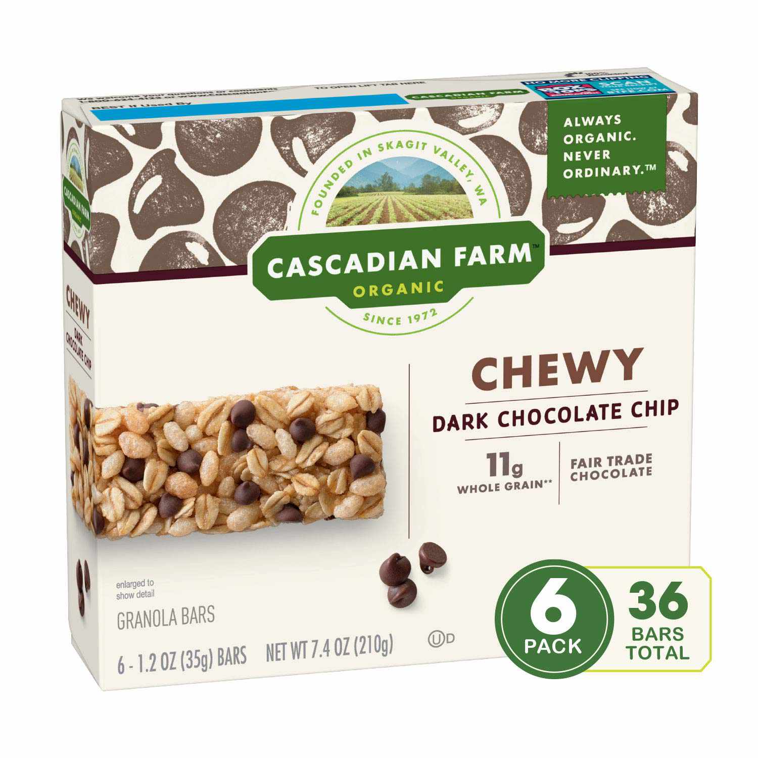 Cascadian Farm Biologische Chocolate Chip Chewy Granola Bar