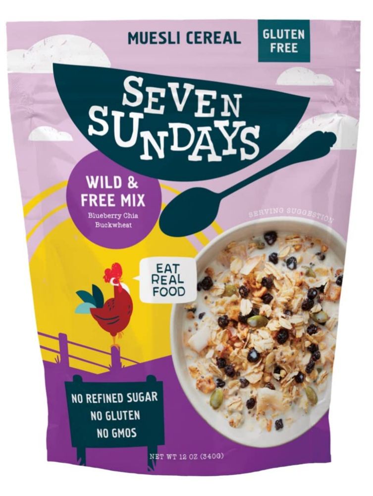 Zeven zondagen Wild &Free Blueberry Chia Muesli Cereal