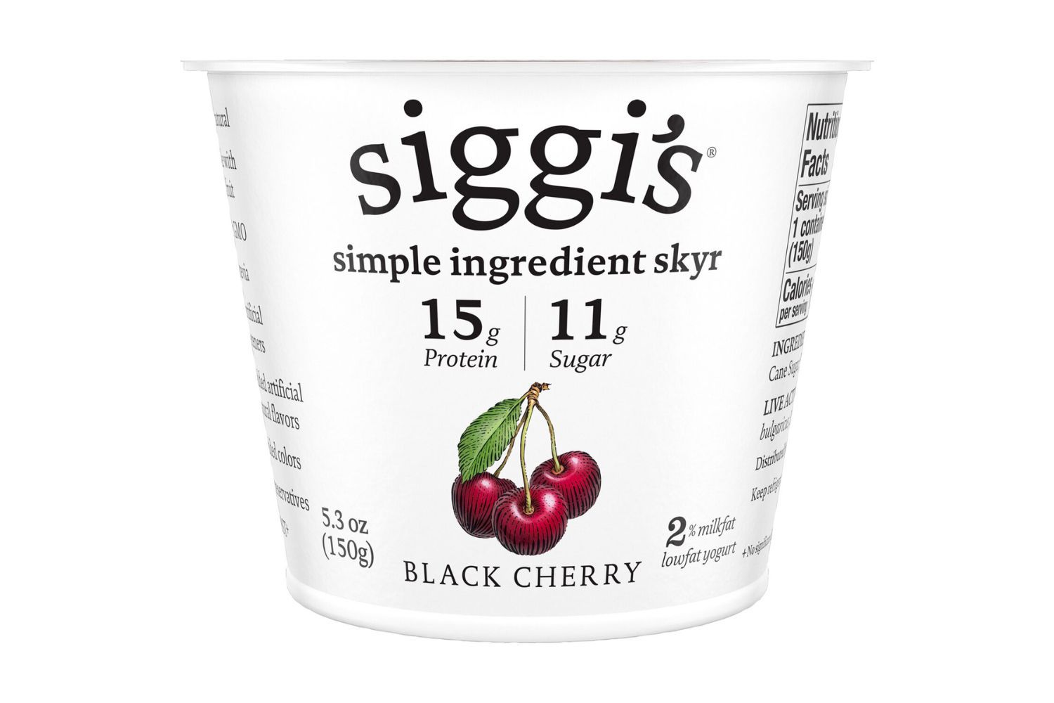 Siggi's Eenvoudige Ingrediënt Skyr 2% Lowfat Yoghurt Black Cherry