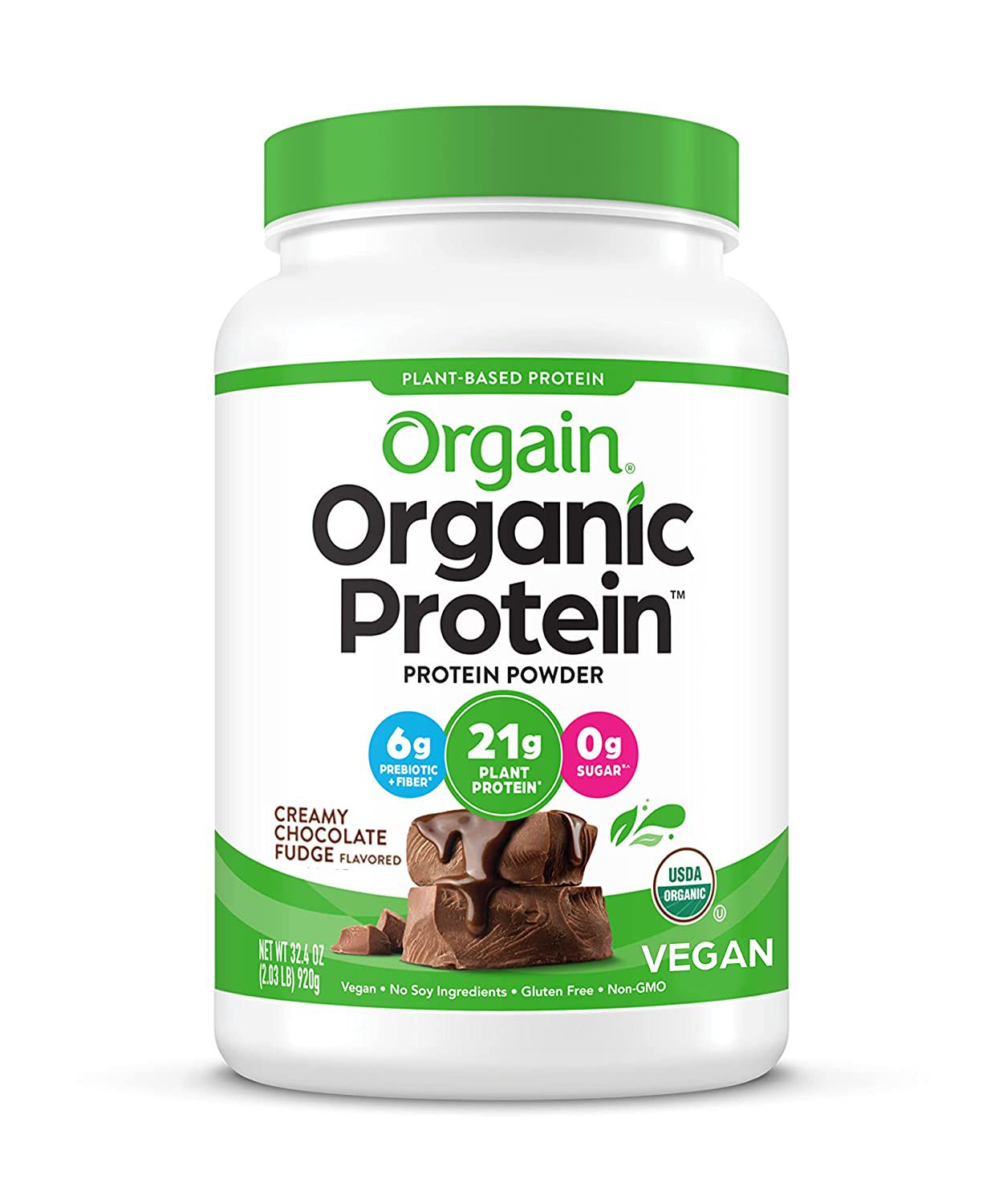 Orgain Organic Protein Plant Based Protein Powder Romige Chocolade Fudge