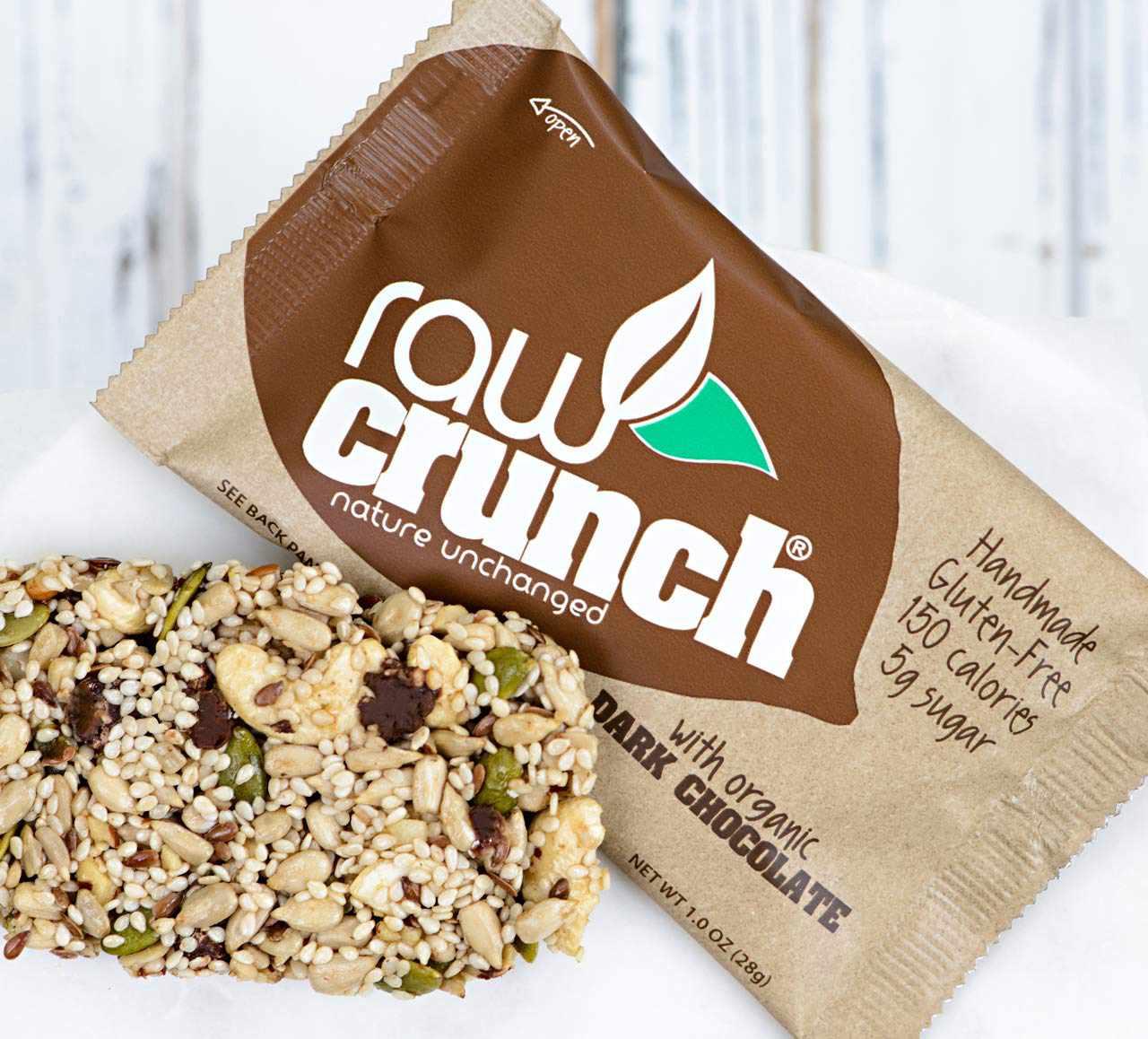 Raw Crunch Bars - Biologische Pure Chocolade - Doos van 12 Repen