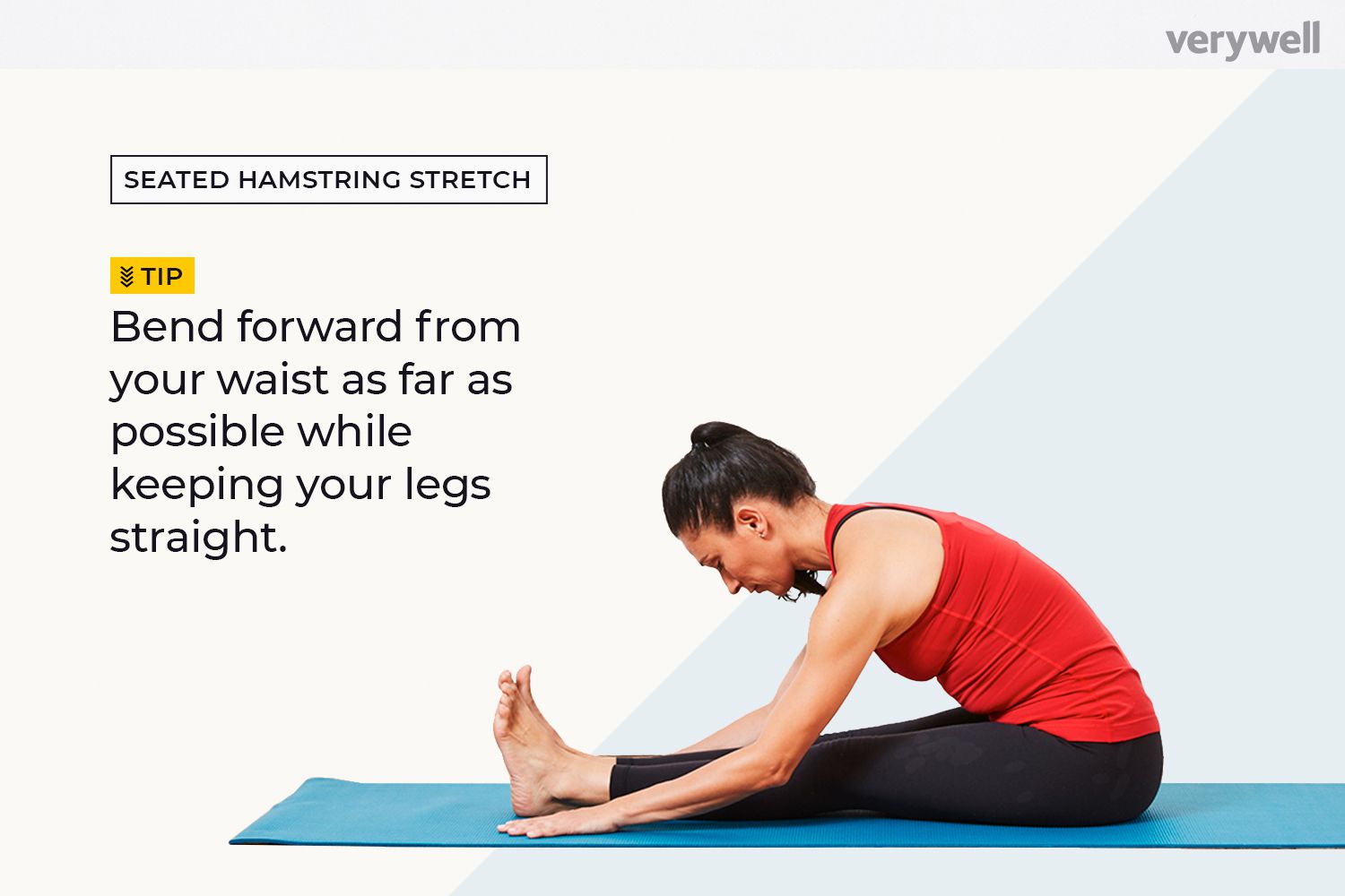 Zittende hamstring stretch