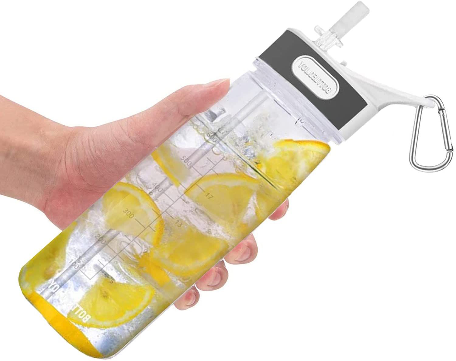 Gebottelde Joy Sports Waterfles met rietje & Handvat
