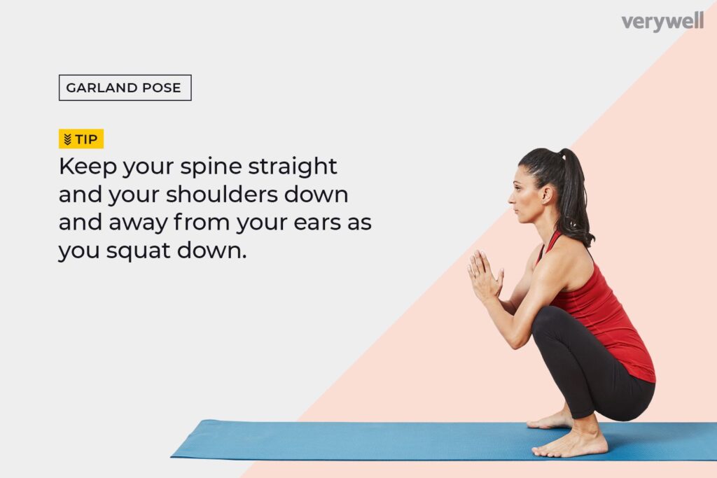 Hoe garlandhouding (Malasana) in yoga te doen